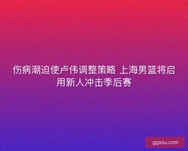 伤病潮迫使卢伟调整策略 上海男篮将启用新人冲击季后赛